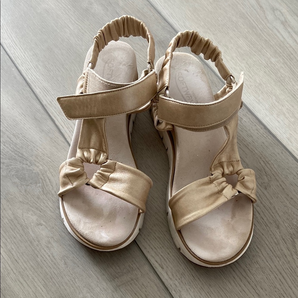 Gold Strappy  Softwaves Sandals